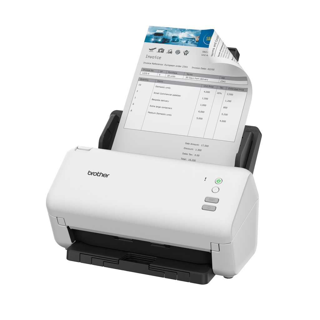 Brother ADS-4100 A4 desktop 35ppm 2-sided USB 3.0 document scanner right