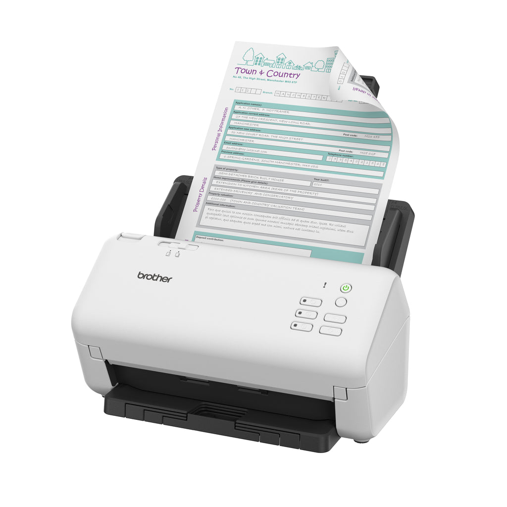 Brother ADS-4300N A4 desktop 40ppm 2-sided USB 3.0 & Ethernet document scanner right
