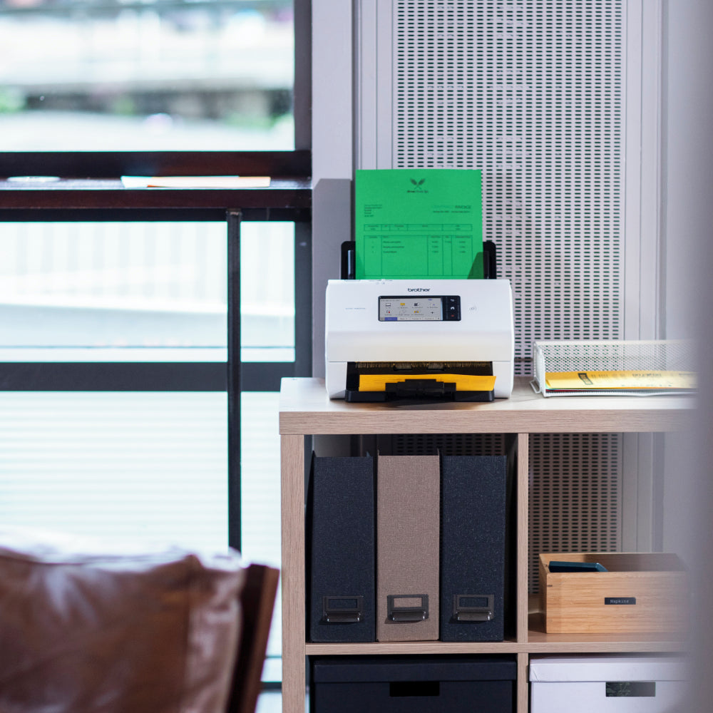 Brother ADS-4900W A4 desktop 60ppm 2-sided High Performance USB 3.0 Wi-Fi & Ethernet with touchscreen document scanner lifestyle