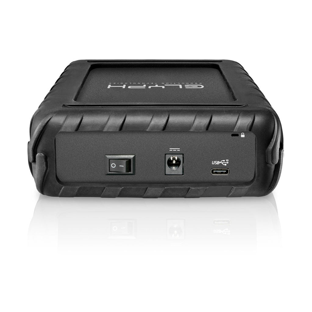 Glyph Blackbox Prodesktop rugged external hard drive 7200rpm USB-C (compatible with USB 3.0/2.0 Thunderbolt 3) rear
