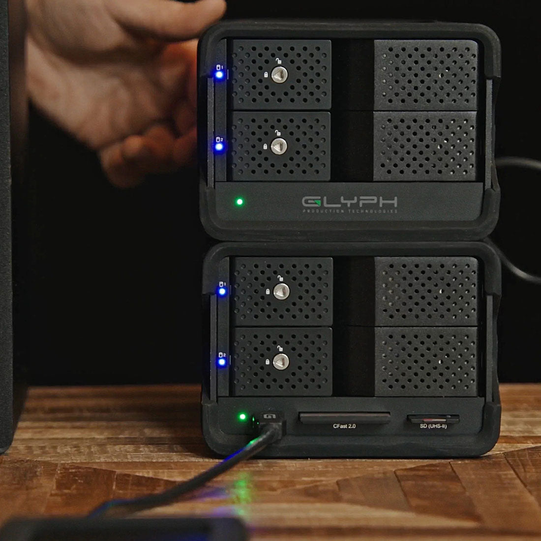 Glyph Blackbox Pro RAID 2-bay Enterprise Class 7200rpm hardware RAID Thunderbolt 3 stacked