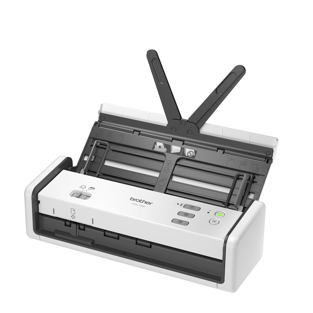 Brother ADS-1300 A4 portable compact 2-sided document scanner 30ppm USB-C left