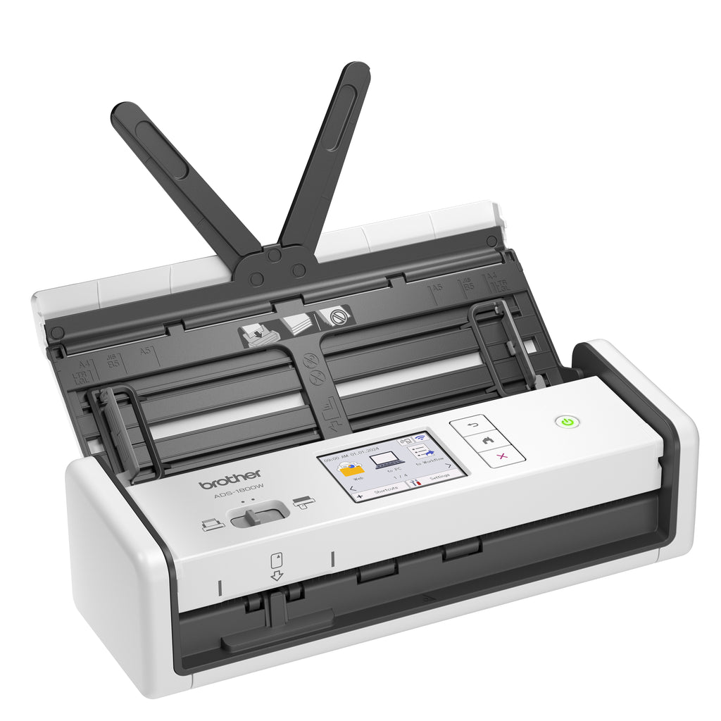 Brother ADS-1800W A4 portable compact 2-sided wireless touchscreen document scanner 30ppm USB-C right
