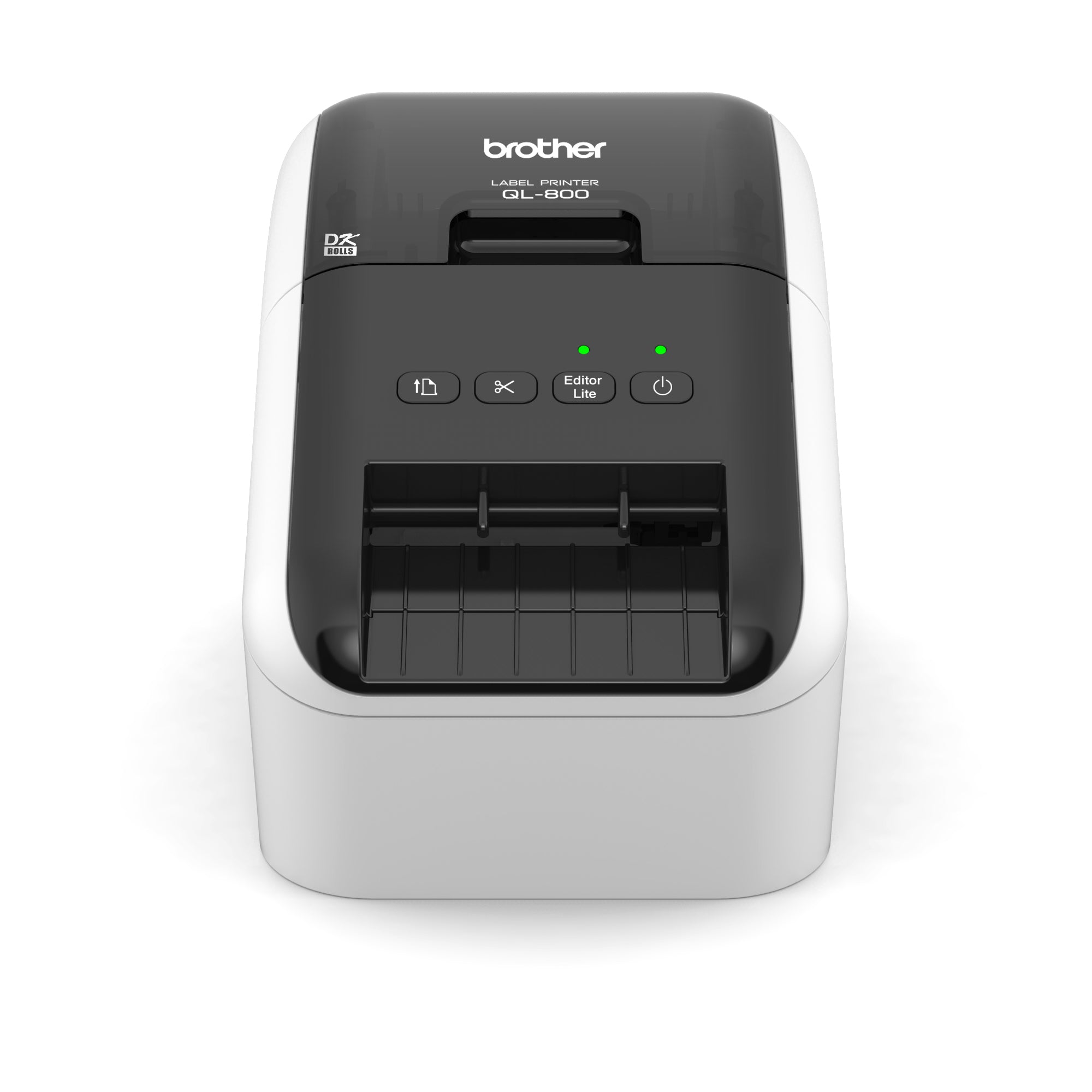 Brother QL-800 desktop USB 2.0 black and red printing label printer front