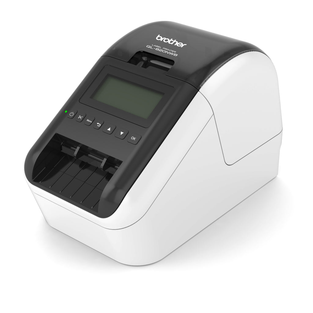 Brother QL-820NWBC desktop USB 2.0 Wi-Fi Ethernet Bluetooth black and red printing label printer right