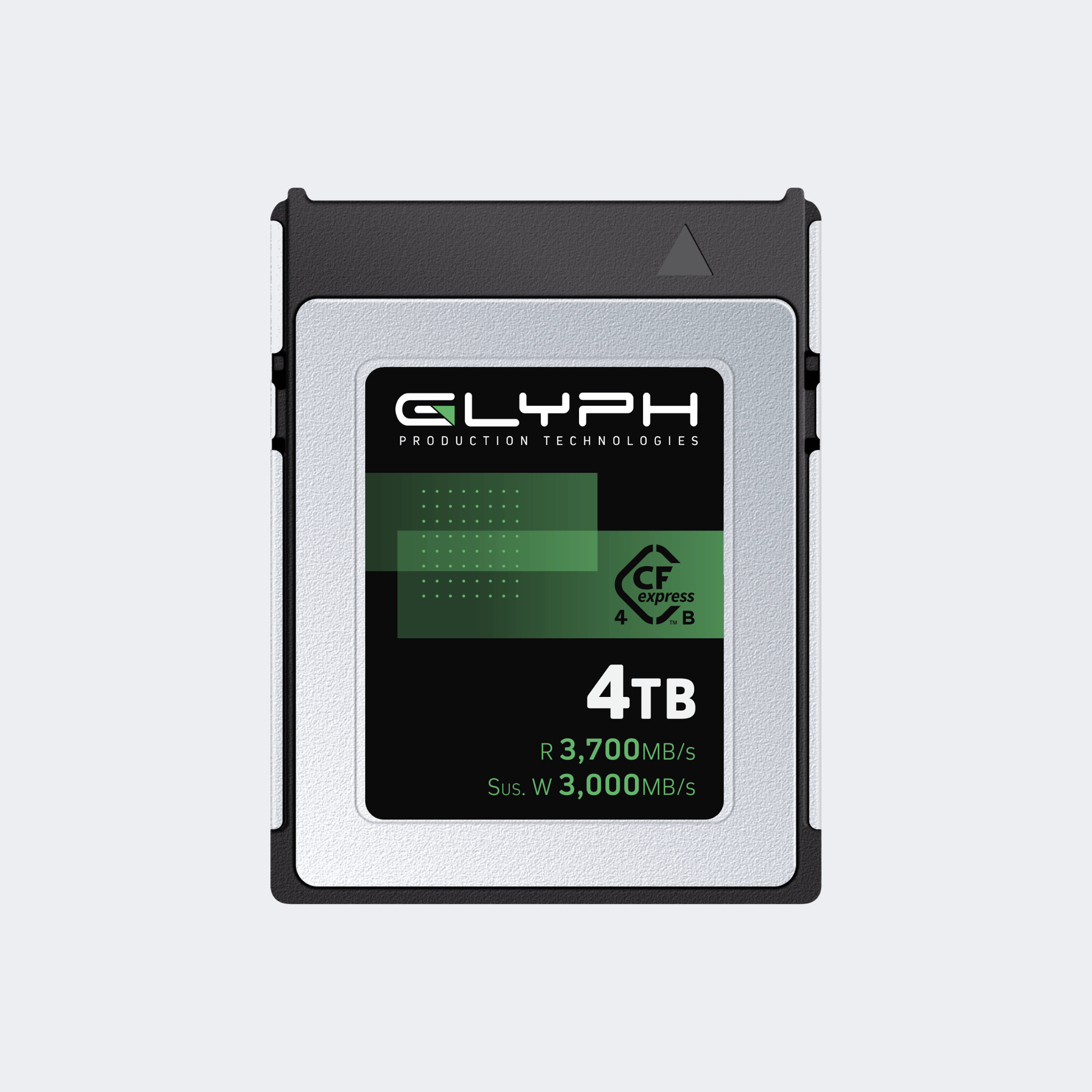 4TB Glyph CFexpress card on a light gray background