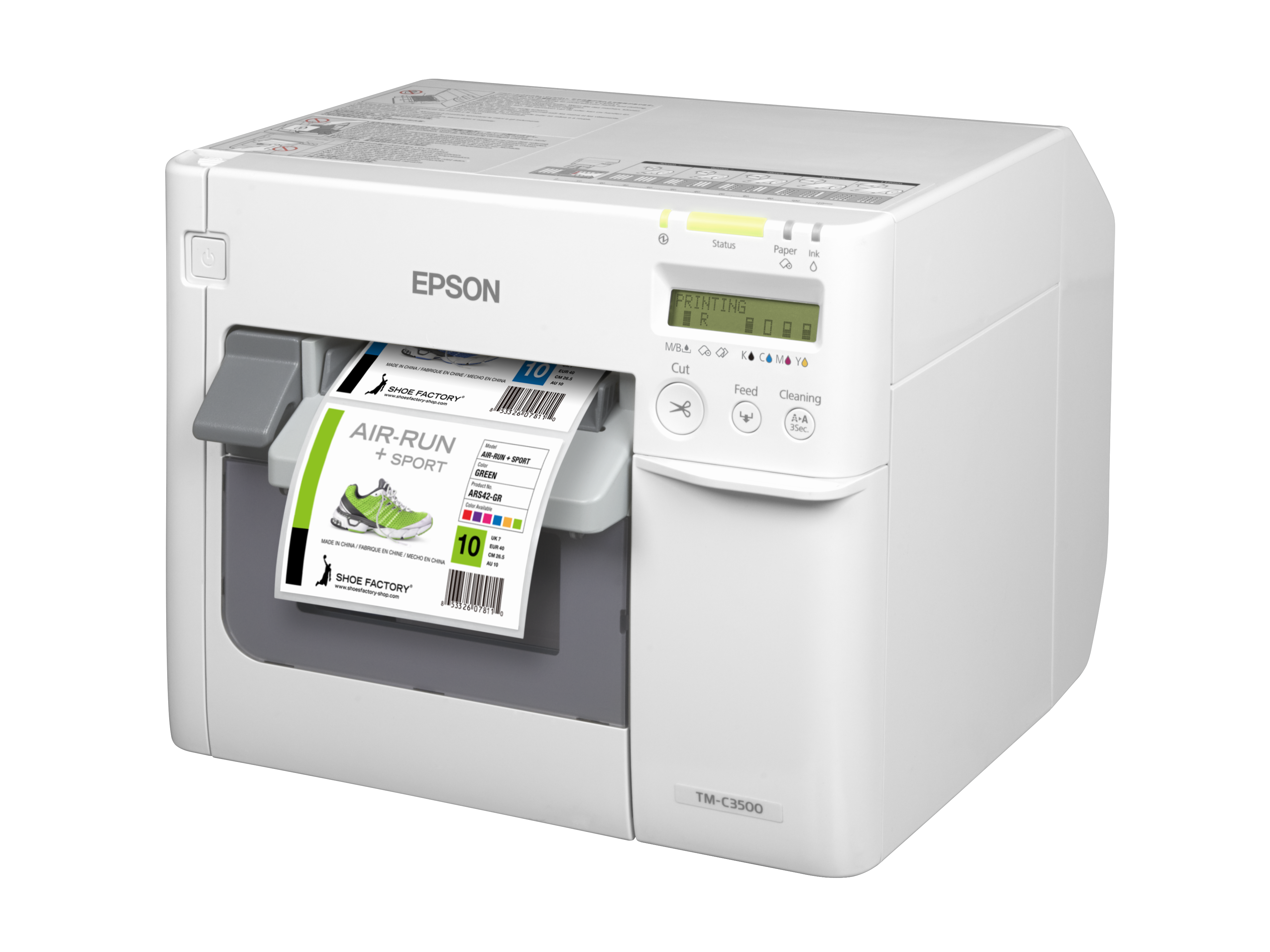 Epson ColorWorks TM-C3500 desktop colour inkjet label printer USB and Ethernet with NiceLabel software C31CD54012CD