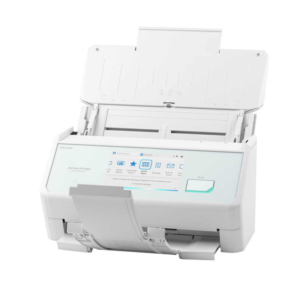Ricoh ScanSnap iX2500 A4 document scanner touchscreen USB 3.2 Gen 1 Wi-Fi and Bluetooth in white