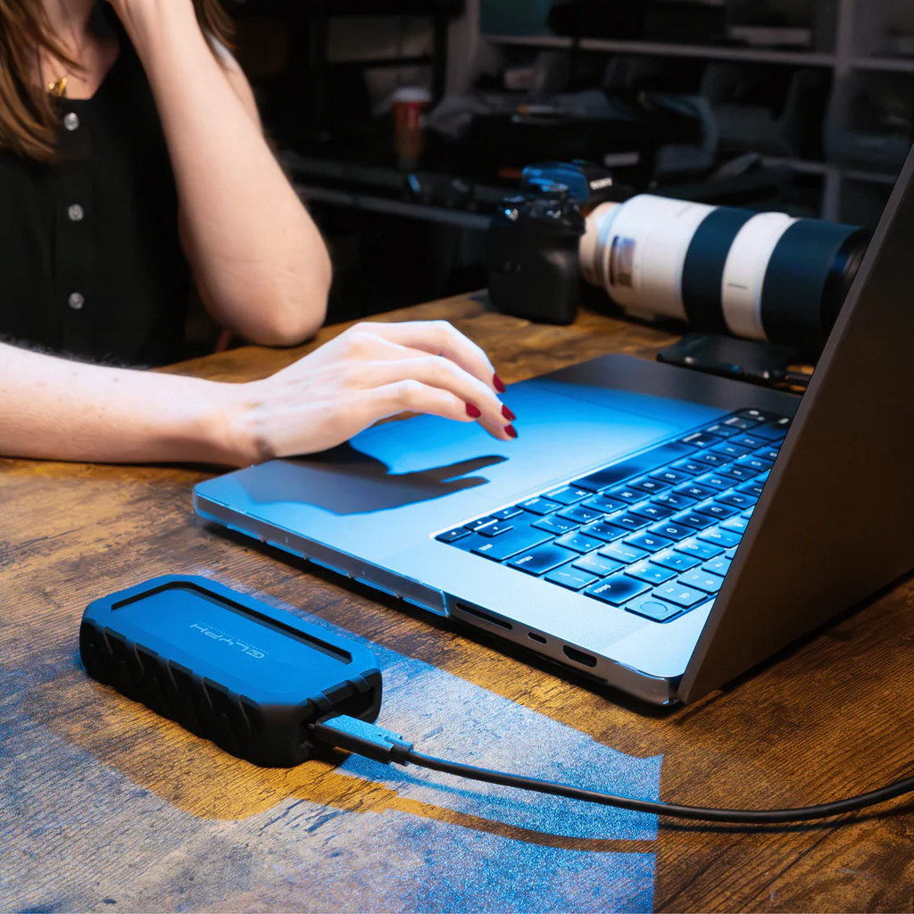 Glyph Atom EX20 High-Intensity NVMe SSD external hard drive lifestyle