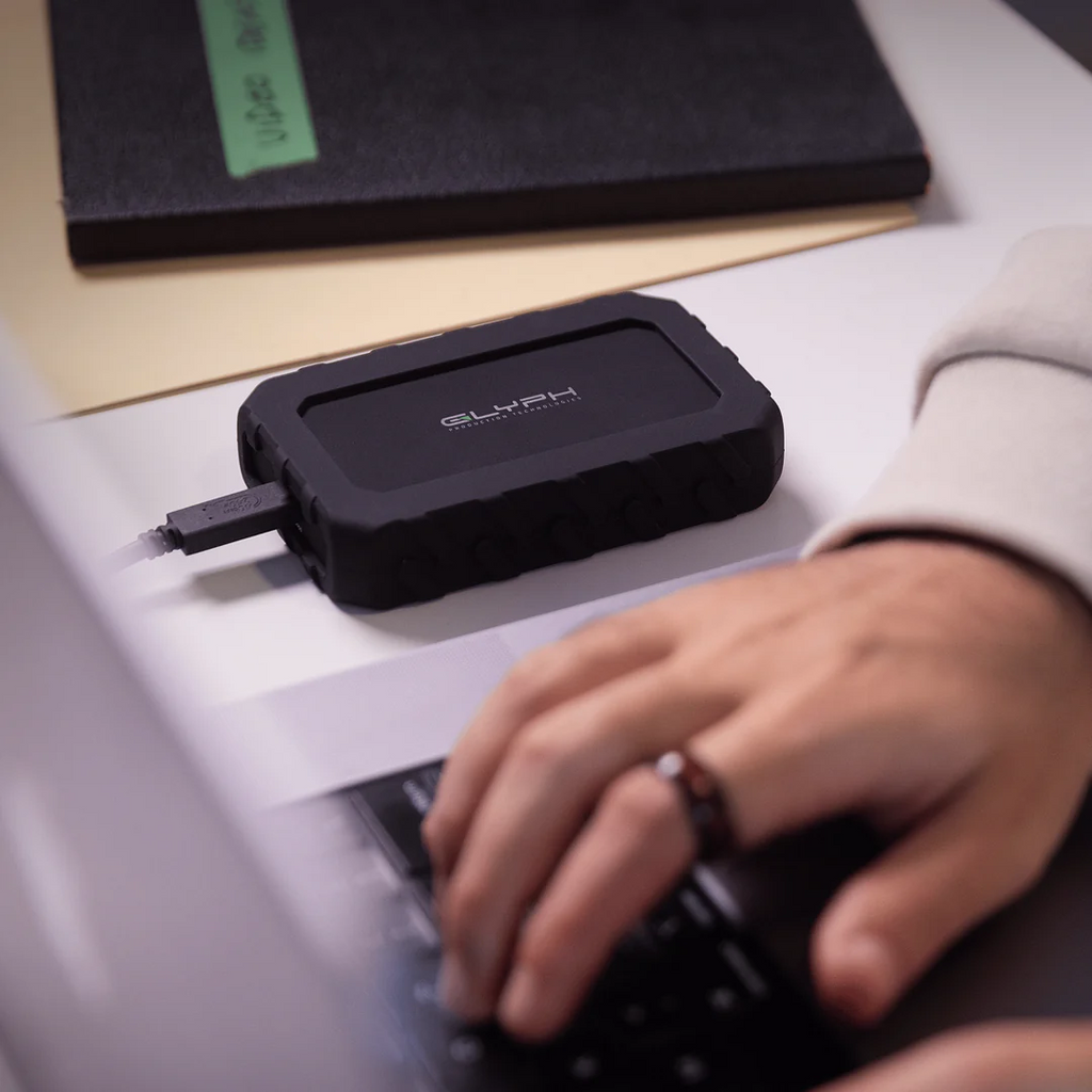 Glyph Atom EX40 High-Intensity USB4 NVMe SSD external hard drive lifestyle