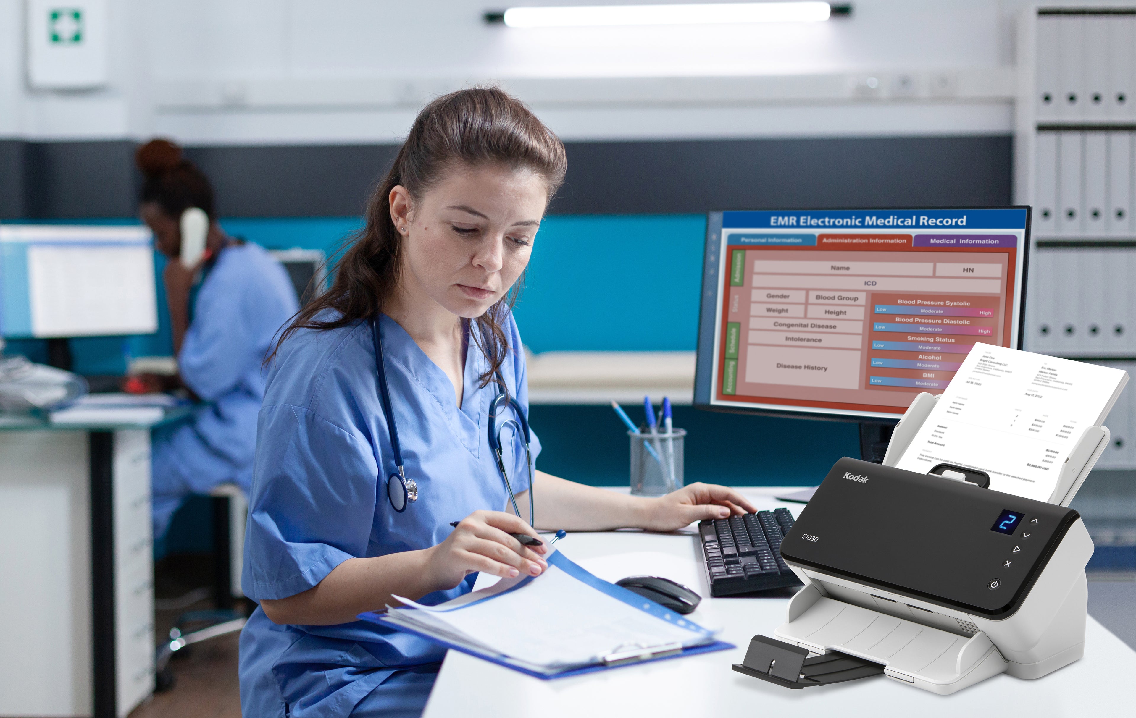 Kodak Alaris E1040 A4 document scanner 40ppm USB-C (USB 3.2 Gen 1) lifestyle