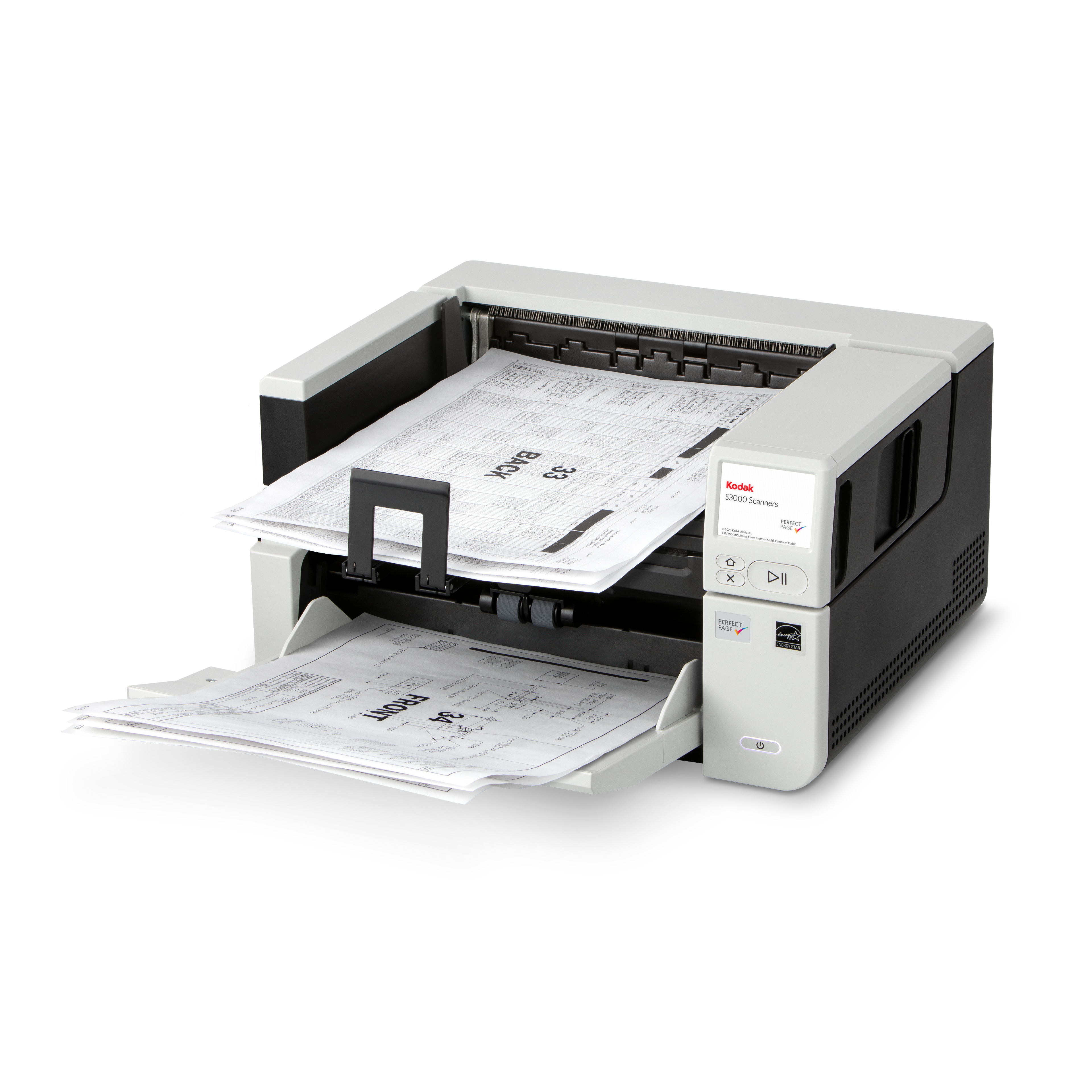 Kodak Alaris S3060 A3 document scanner 60ppm 600 dpi USB 3.2 Gen 1 (3.1 Gen 1) and Ethernet left with media