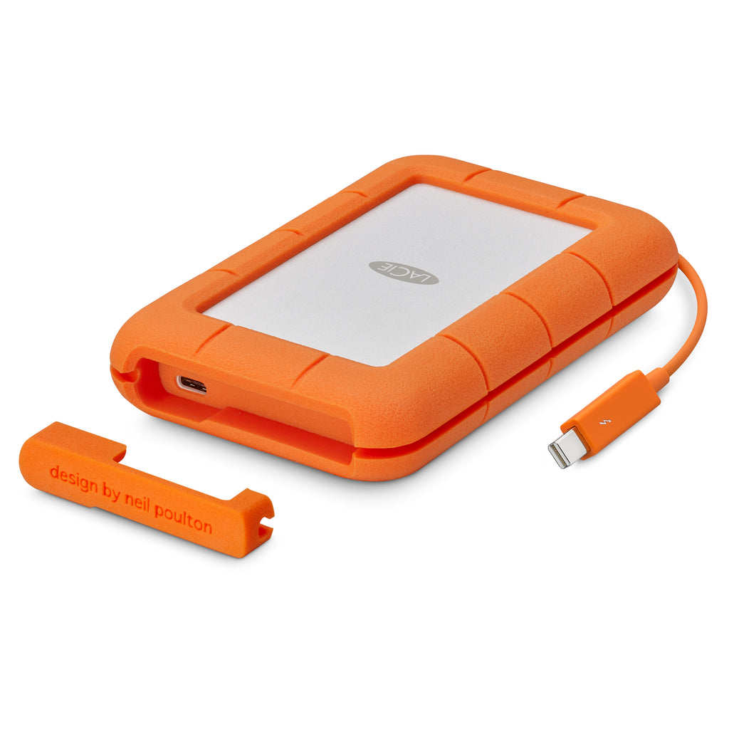 LaCie Rugged Secure 2TB encrypted mobile hard drive USB-C STFR2000403 with cable