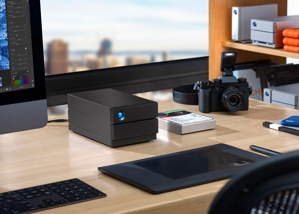 LaCie 2big RAID desktop dual-disk RAID drive USB 3.2 Gen 2 lifestyle