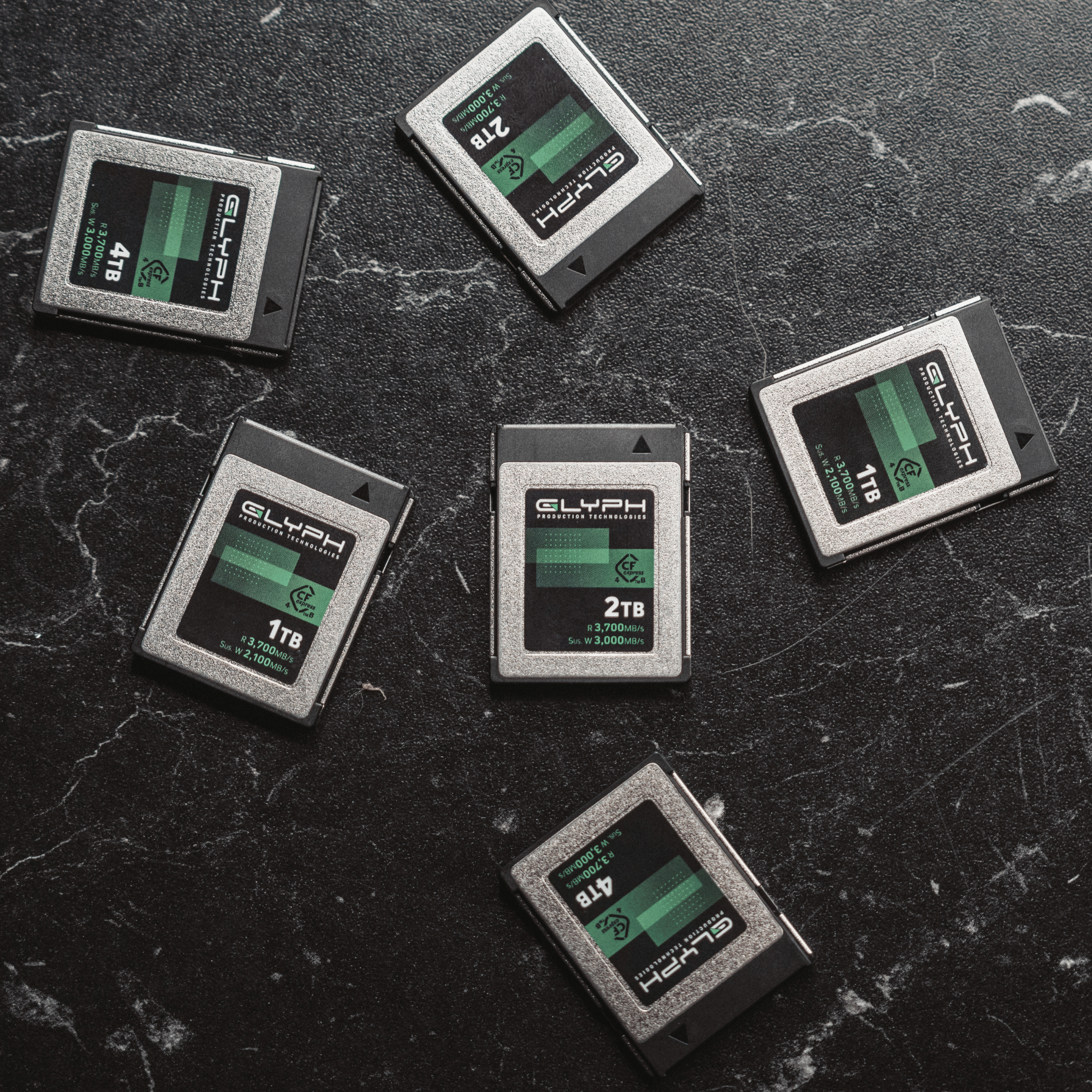 Selection of Glyph CFexpress memory cards