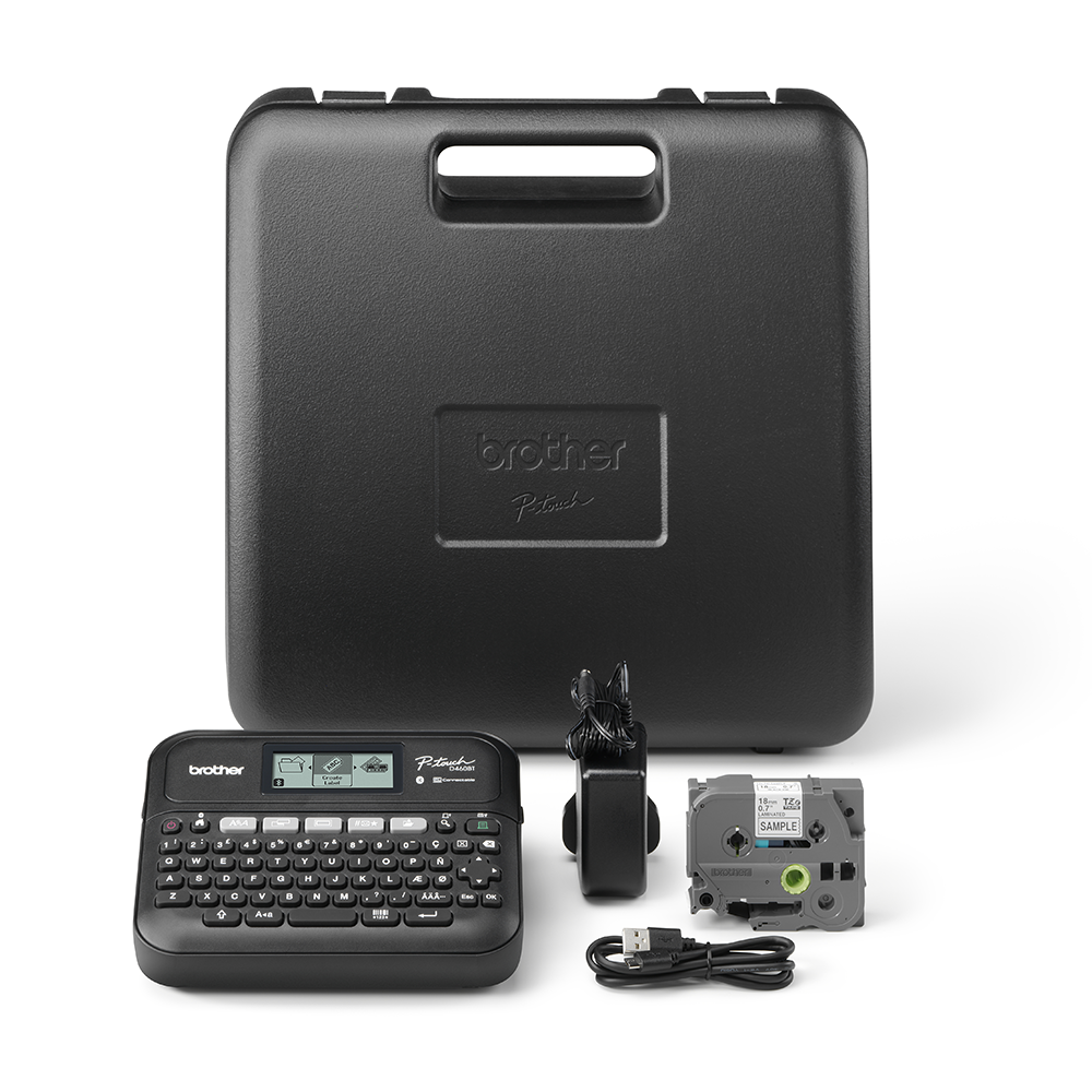 Brother PT-D460BTVP standalone or connectable office label printer up to 18mm wide labels bundle