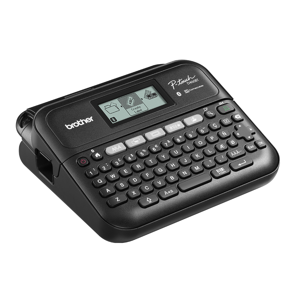Brother PT-D460BTVP standalone or connectable office label printer up to 18mm wide labels right