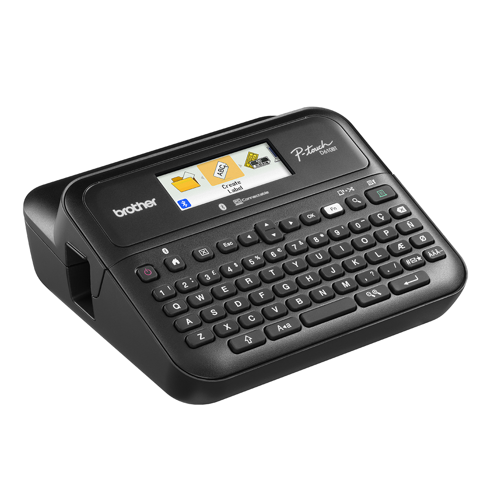 Brother PT-D610BTVP standalone or connectable office label printer up to 24mm wide labels right