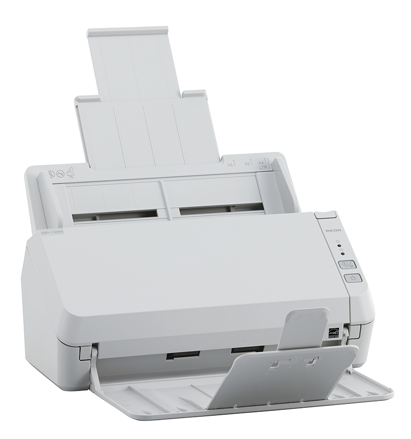 Ricoh SP-1125N A4 document scanner 25ppm USB 3.2 and Ethernet LAN right