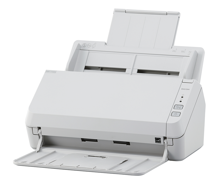 Ricoh SP-1130N A4 document scanner 30ppm USB 3.2 and Ethernet LAN left open