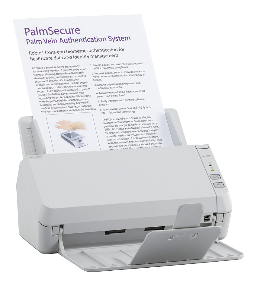 Ricoh SP-1130N A4 document scanner 30ppm USB 3.2 and Ethernet LAN right with media