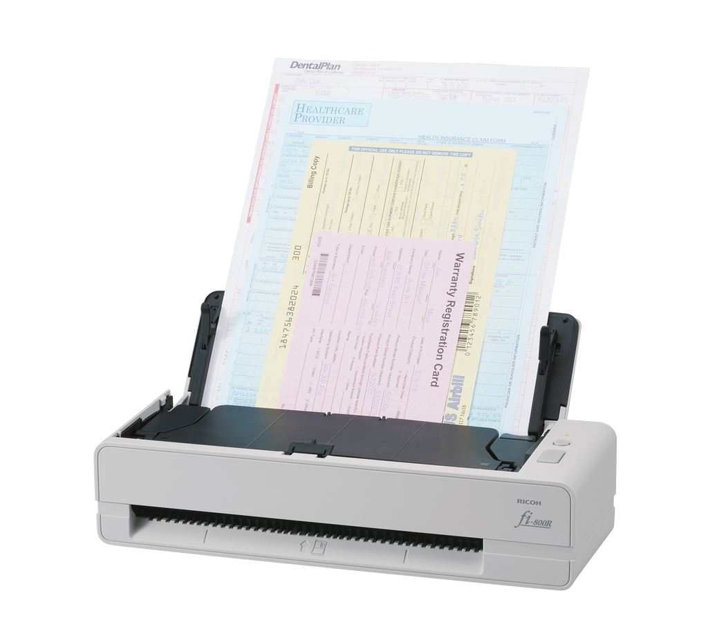 Ricoh fi-800R A4 ID and document scanner 40ppm USB 3.2 left with media