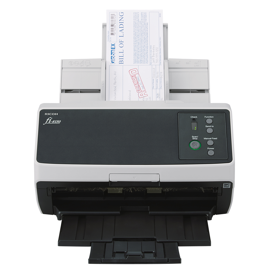 Ricoh fi-8150 A4 document scanner 50ppm USB 3.2 Gen 1 & Ethernet front