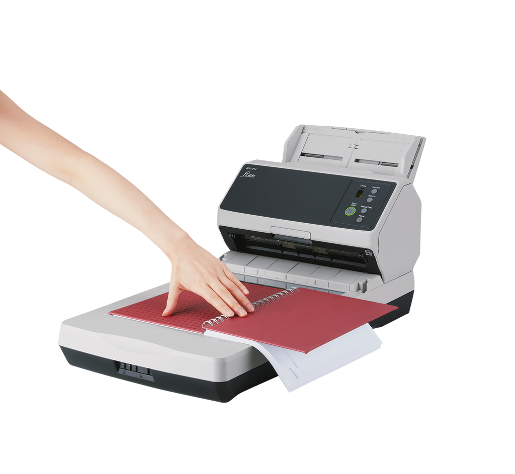 Ricoh fi-8250 A4 document scanner 50ppm including flatbed USB 3.2 Gen 1 & Ethernet with book