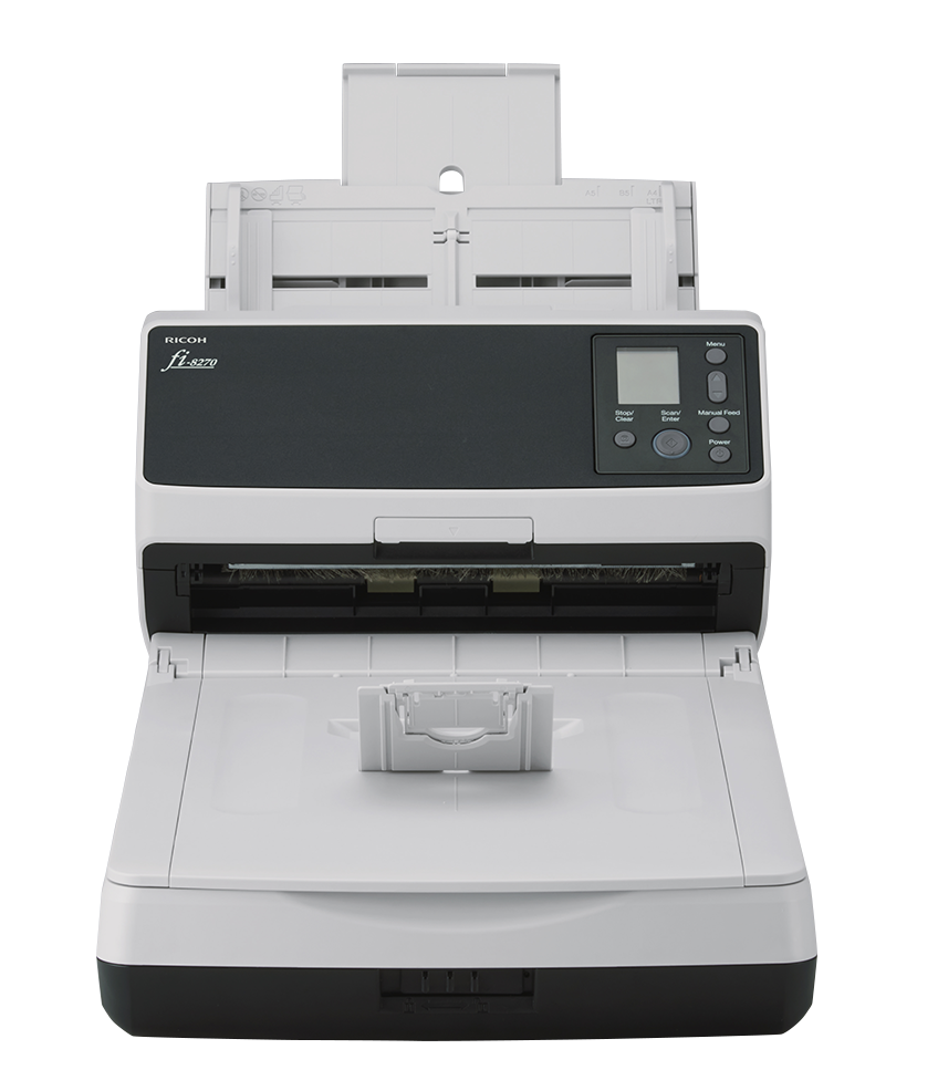 Ricoh fi-8270 A4 document scanner 70ppm including flatbed USB 3.2 Gen 1 & Ethernet front