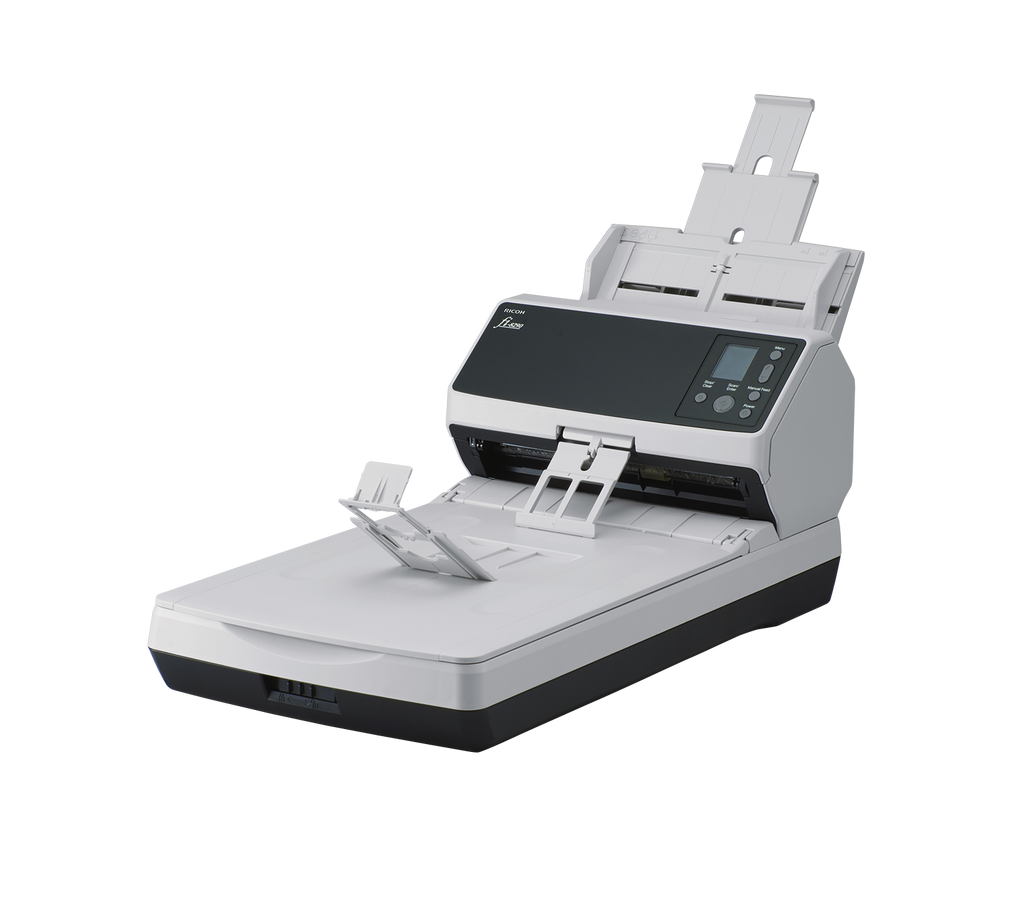 Ricoh fi-8290 A4 document scanner 90ppm including flatbed USB 3.2 Gen 1 & Ethernet front left