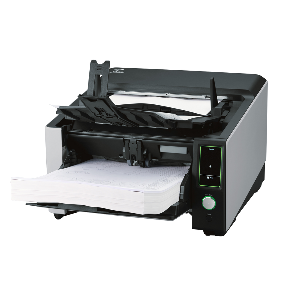 Ricoh fi-8820 production document scanner 600dpi 120ppm 500 sheet ADF USB 3.2 & Gigabit LAN front left