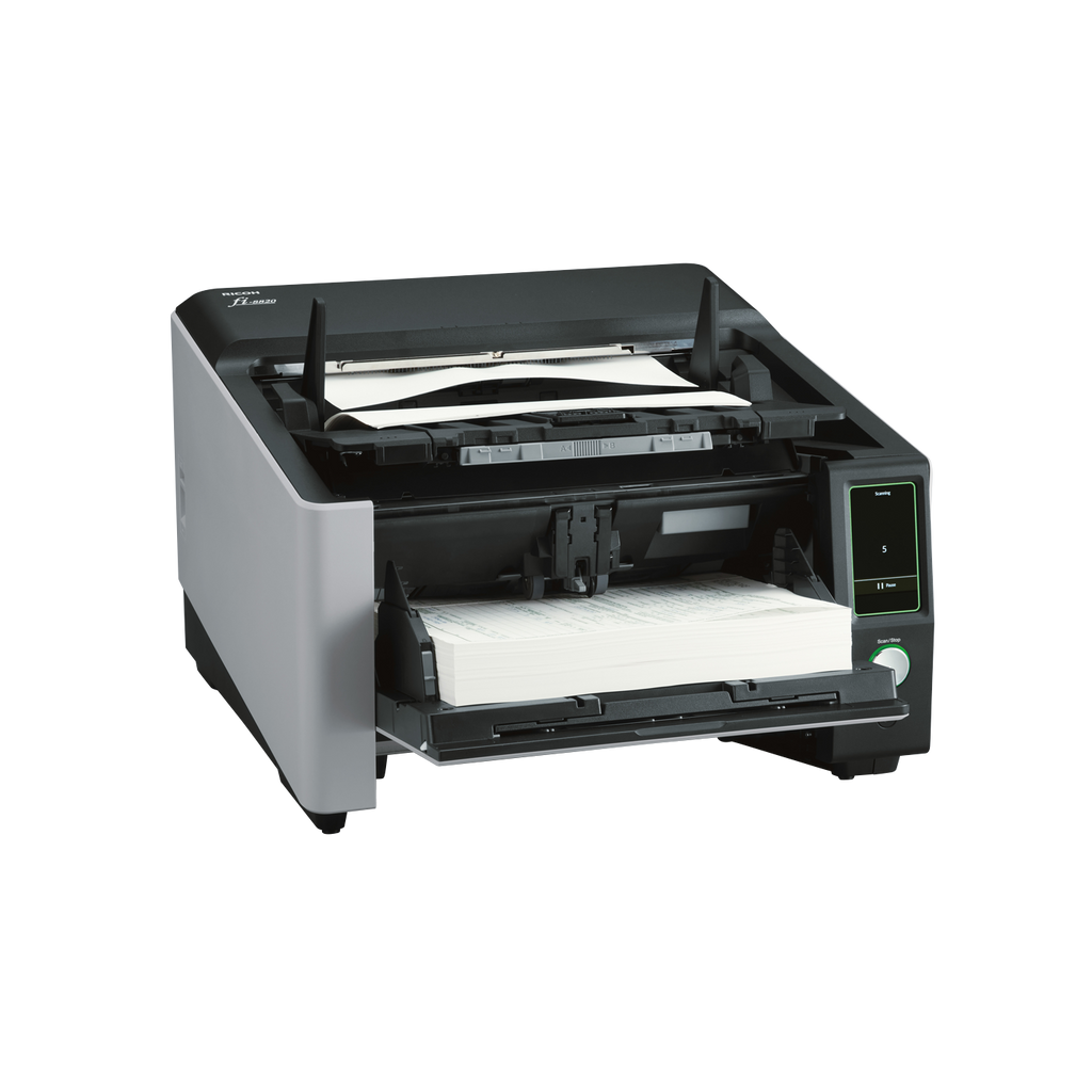 Ricoh fi-8820 production document scanner 600dpi 120ppm 500 sheet ADF USB 3.2 & Gigabit LAN right scanning