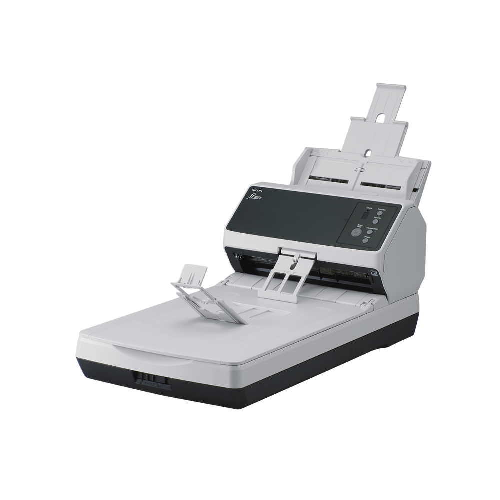 Ricoh fi-8250 A4 document scanner 50ppm including flatbed USB 3.2 Gen 1 & Ethernet front right