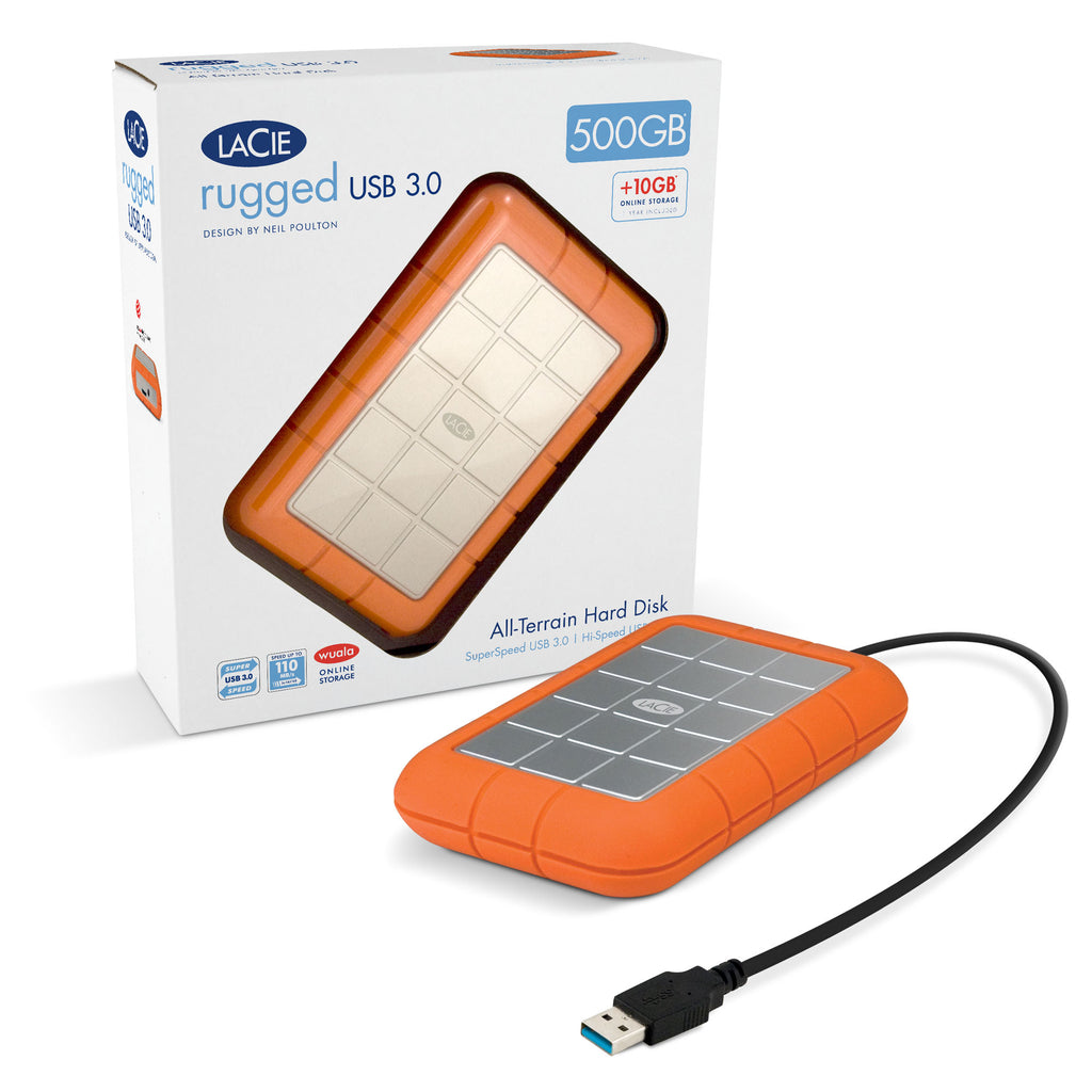 LaCie Rugged Mini  portale external hard drive USB 3.0 packaing