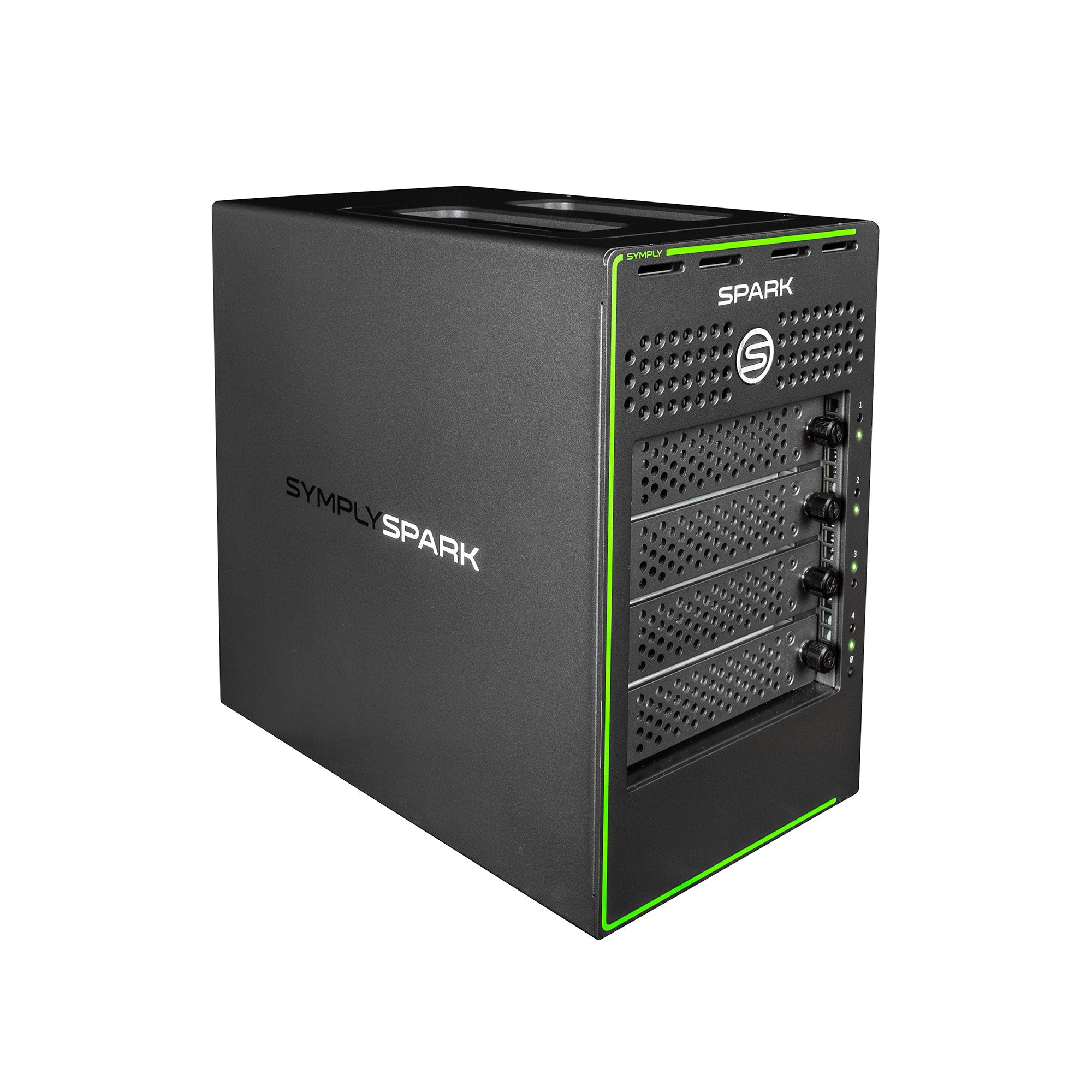 SymplySPARK 4 bay RAID side and front