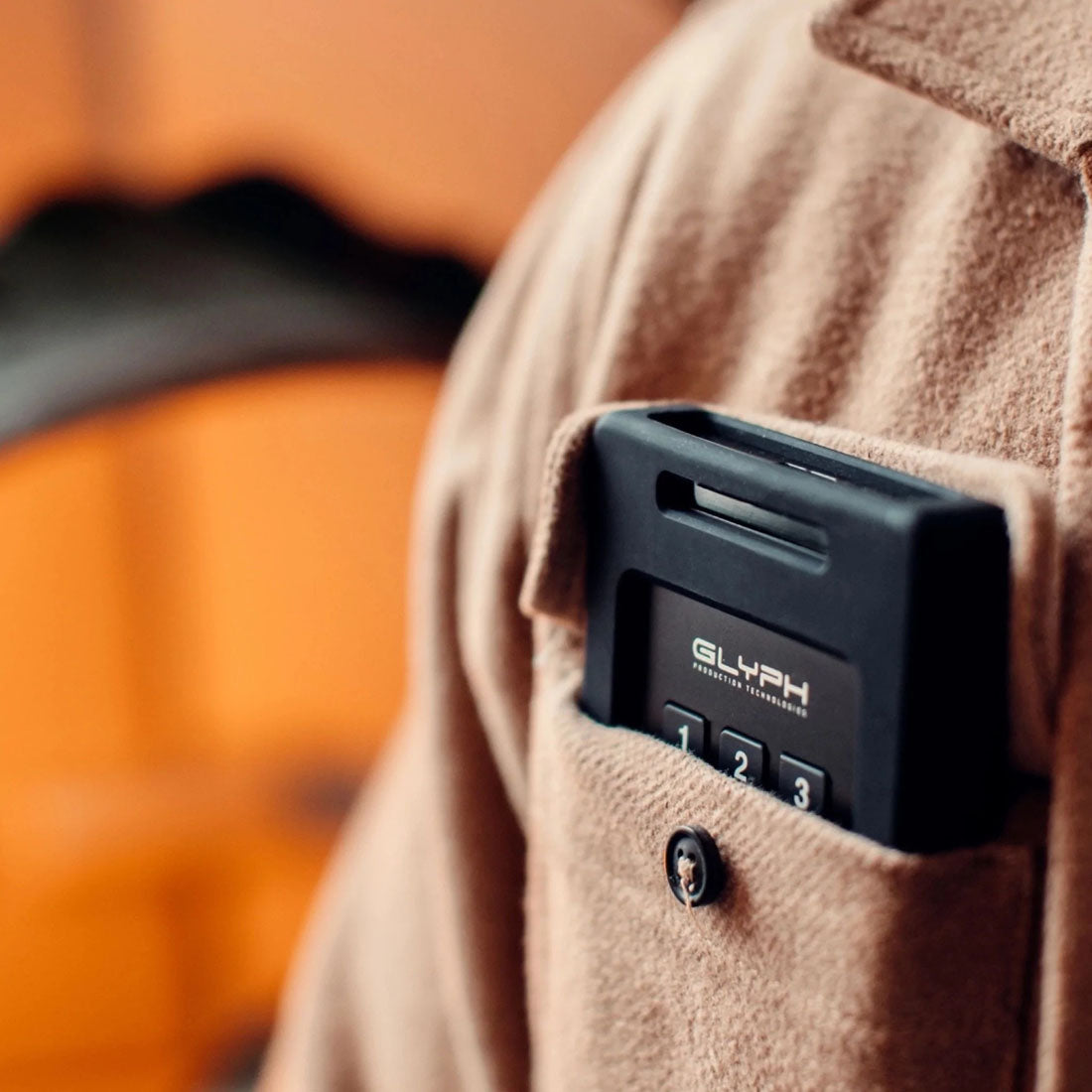 Glyph SecureDrive+ encrypted HDD hard drive with keypad mobile bus-powered USB-C (3.2 Gen1) lifestyle