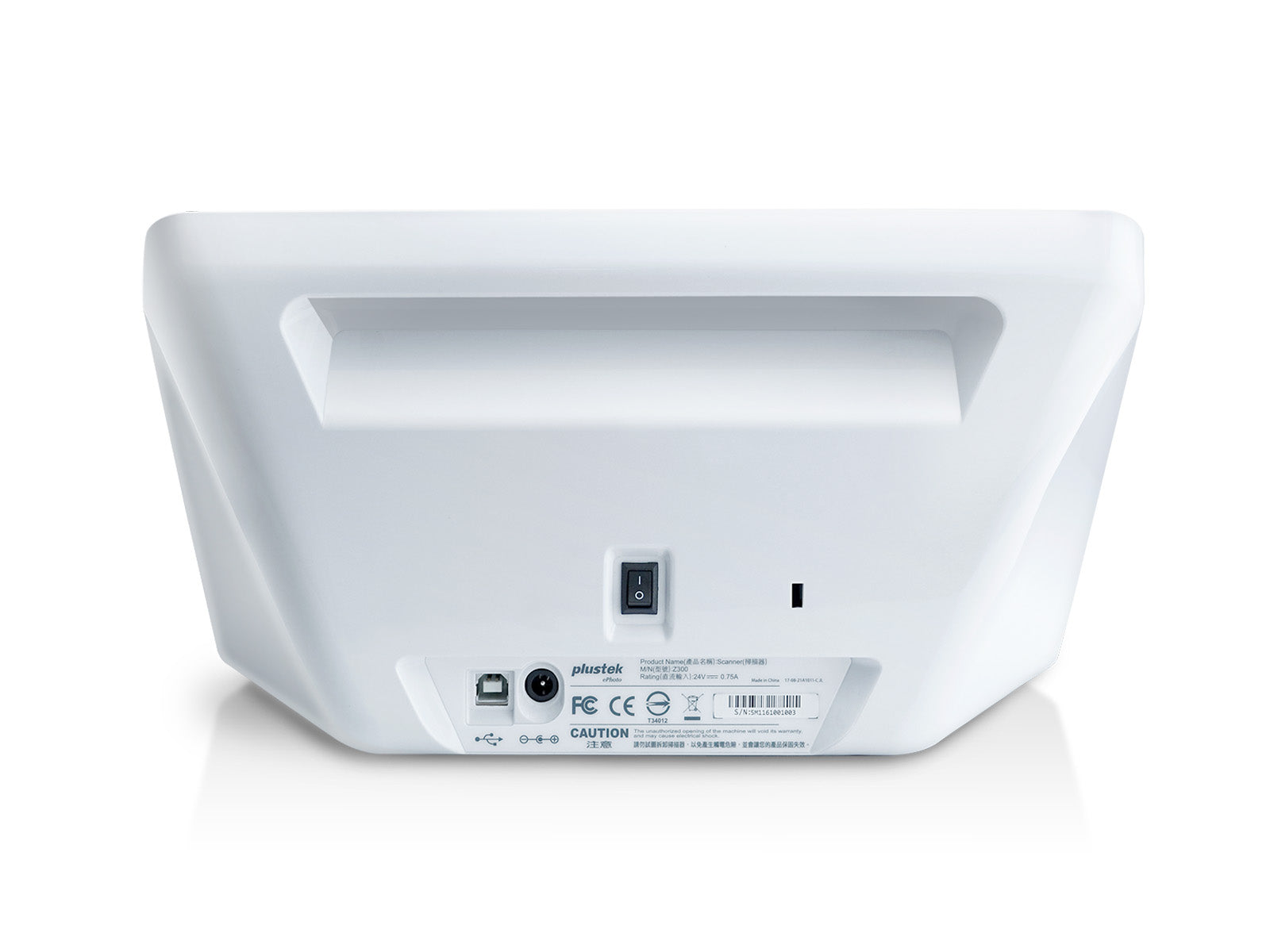 Plustek ePhoto Z300 A4 sheetfeed photo and document scanner USB 2.0 PC & Mac rear