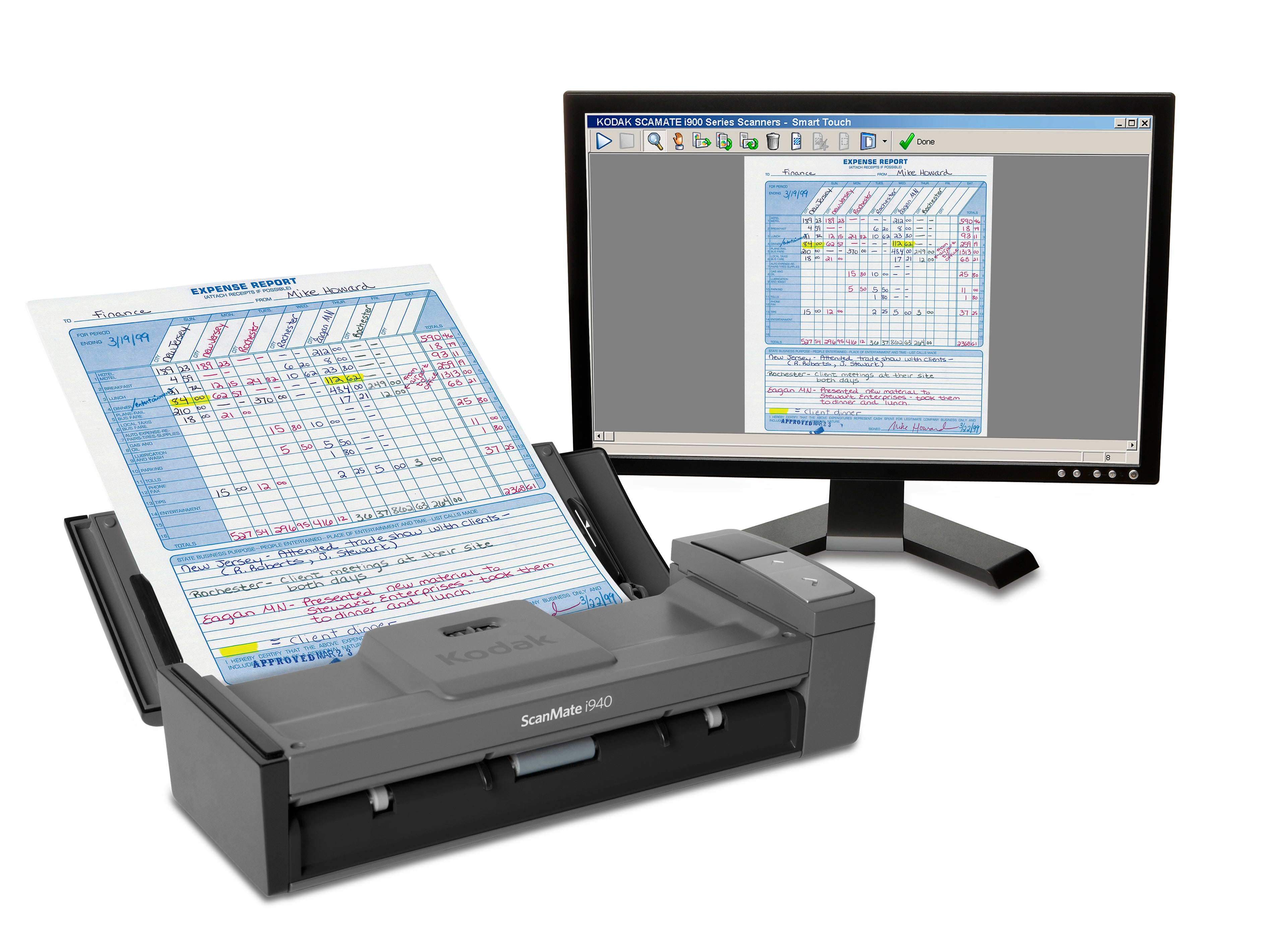 Kodak Alaris Scanmate i940 A4 mobile Document Scanner USB 3.2 Gen 1 with monitor