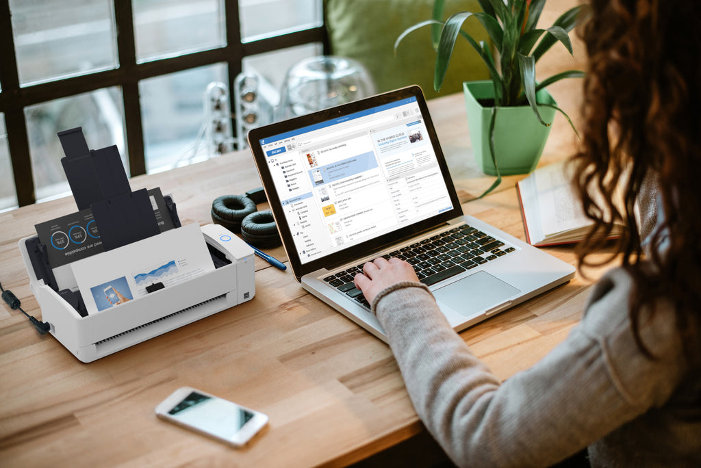 Ricoh ScanSnap iX1300 A4 document scanner Dual-Path USB 3.2 Wi-Fi PC and Mac lifestyle