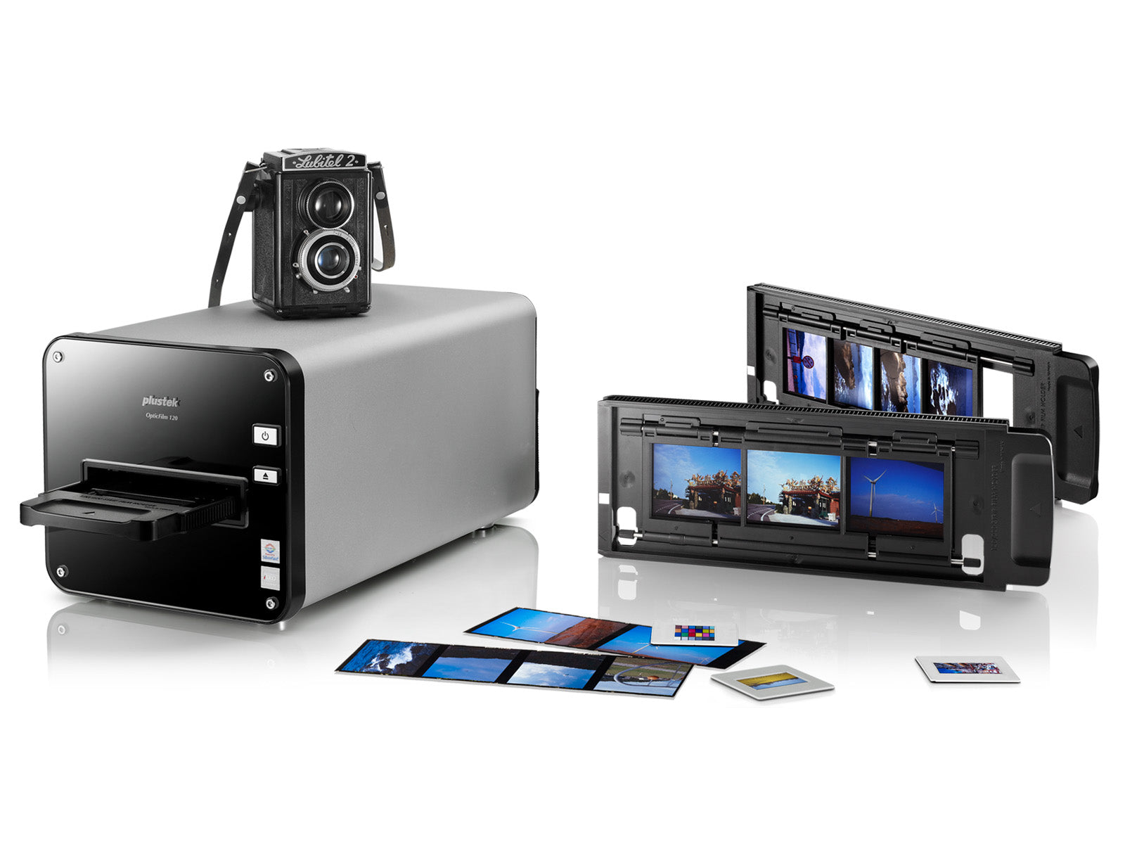 Plustek Opticfilm 120 medium format and 35mm film scanner 5300 dpi USB 2.0 with film holders