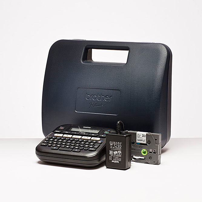 Brother PT-D210VP office desktop portable label printer with carry case