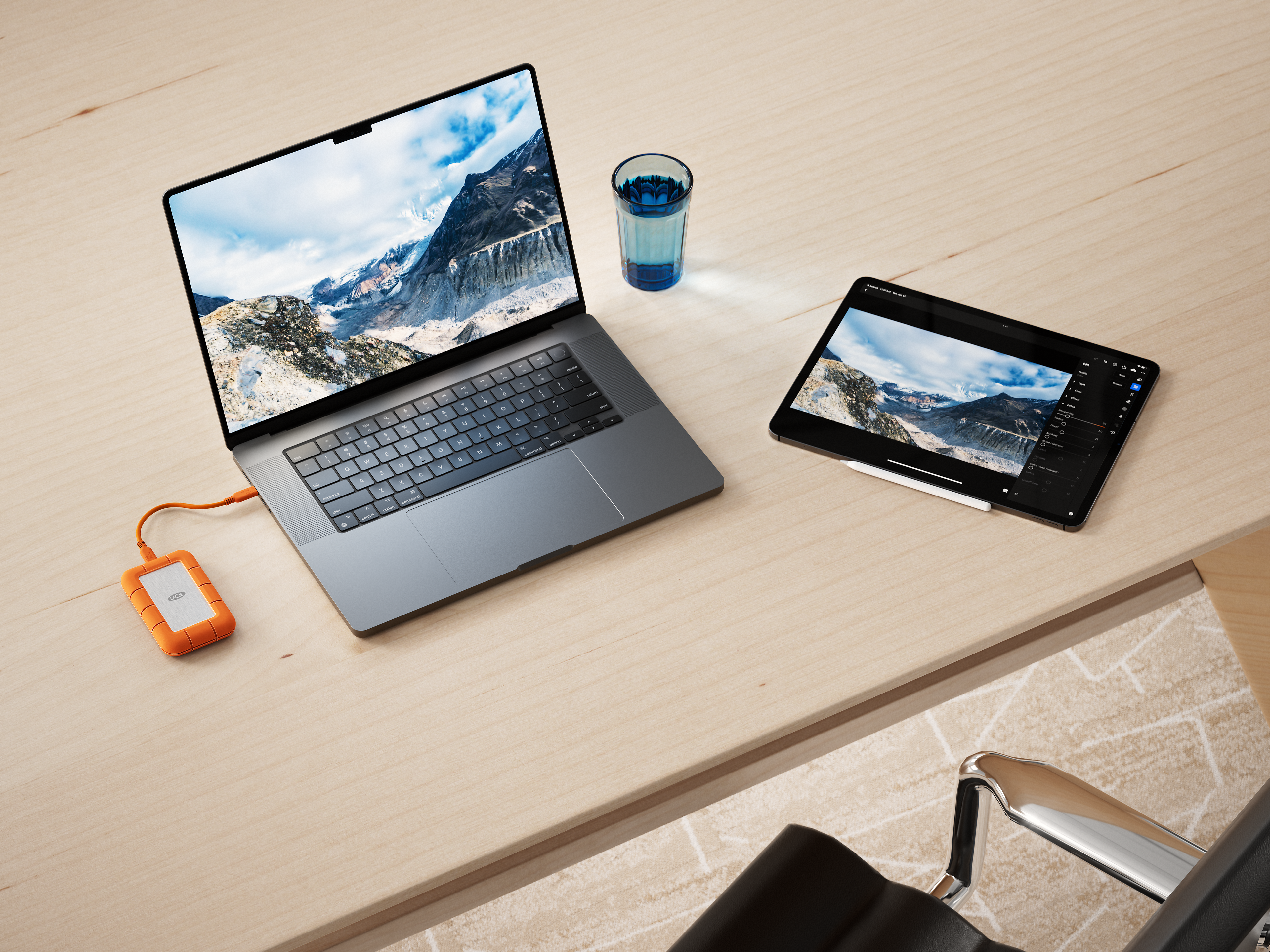 LaCie Rugged SSD4 1TB portable external SSD drive USB 40 Gbps and Thunderbolt 5 compatibility STND1000400 lifestyle