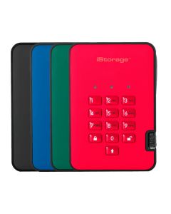 iStorage diskAshur2 portable 256-bit hardware encrypted hard drive USB 3.1 up to 5TB choice of 4 colours